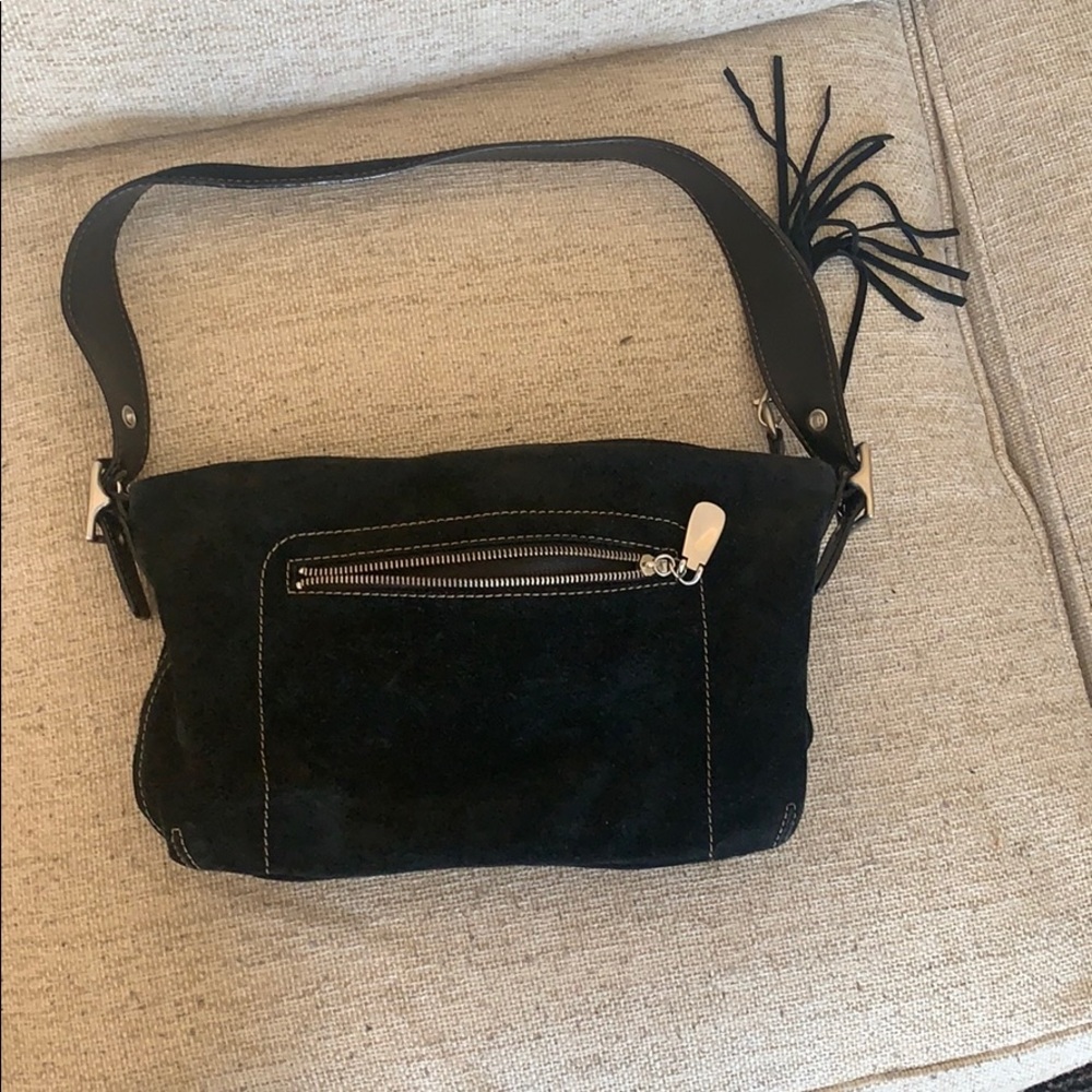 Black suede purse